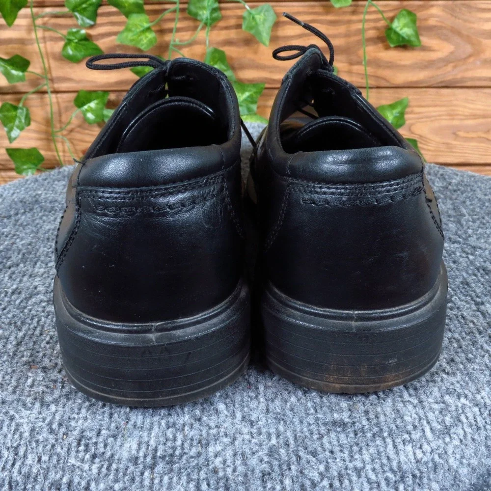 ECCO Helsinki Mens Plain Toe Tie Oxford Size 42 Professional Dress Black Leather